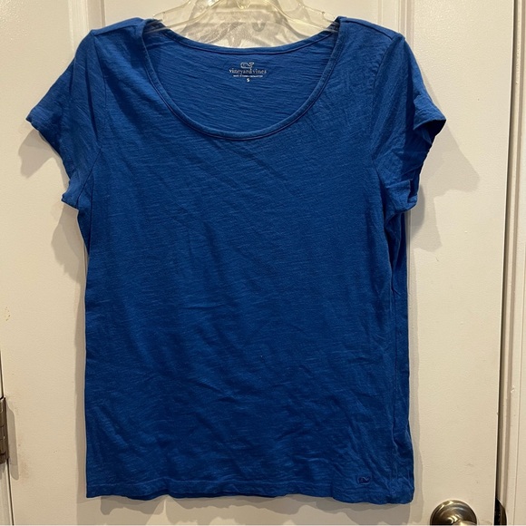 Vineyard Vines Women’s Slub Scoop Crew Neck Short Sleeve T-shirt Blue Size Small - Picture 6 of 8